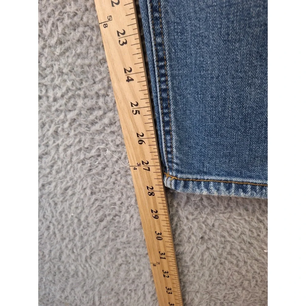 Maurices Jeans Womens 10 Reg (Fits 33x28) Blue Denim Faded Distressed Streetwear